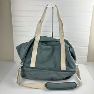 Lo & Sons Catalina Deluxe Large Weekender Tote Bag Green Canvas Shoulder Strap